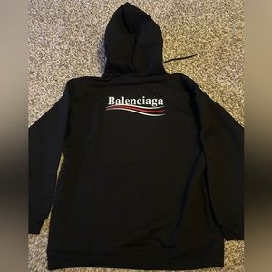 Balenciaga Wave Bernie Logo Hoodie Black